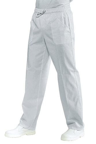 PANTALONI ELASTICO COTONE BIANCO: pantaloni elastico cotone pel110 c pantalone bianco con elastico e...